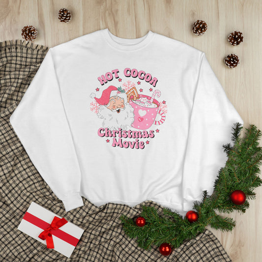 Hot Cocoa Pink Santa Crewneck Sweatshirt